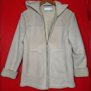 Jones New York Tan Faux Suede Zip Up Jacket